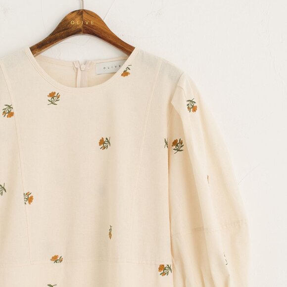 Embroidered Floral Dress, Ivory - Picture 4 of 10